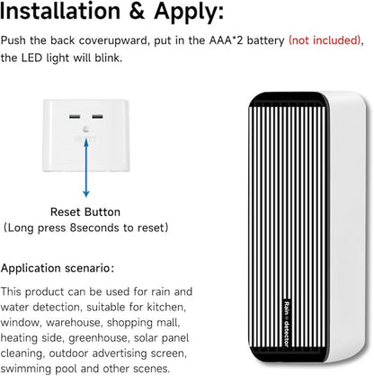 Tuya ZigBee Rain Sensor 2in1 Rainwater Flood Detector Smart Home Real-time APP Notification Home Automation Smart Life Device,ZigBee Hub Required