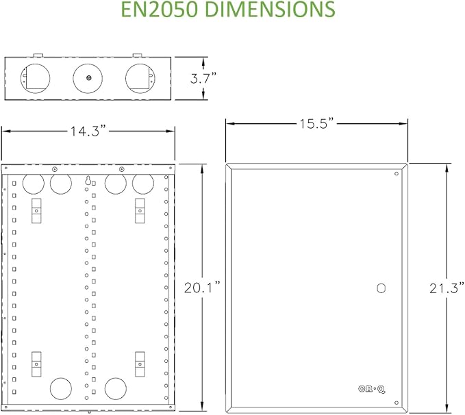 On-Q 20" Structured Media Enclosure with Hinged Cover Lock, Glossy White, Surface or Flush Mount