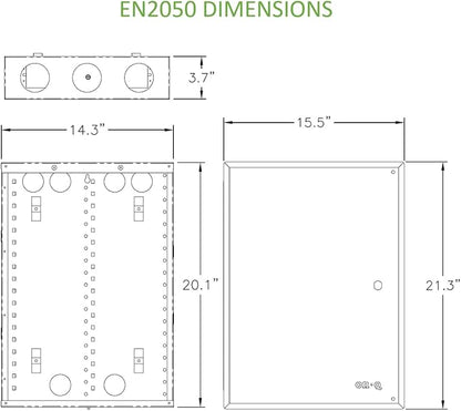 On-Q 20" Structured Media Enclosure with Hinged Cover Lock, Glossy White, Surface or Flush Mount