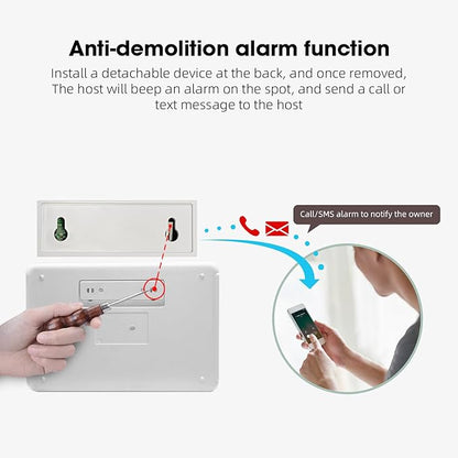LWOHSI Wireless Home Alarm System with LCD Touch Screen,Smart Home Security Systems with DIY Door Sensor,Motion Detector,GSM 4G /App Instant Alerts for Apartment,No Monthly Fee