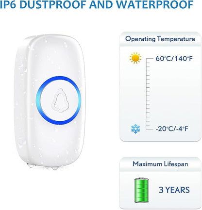 SECRUI Doorbell–Doorbell Wireless Kits for Front Door Battery Operated