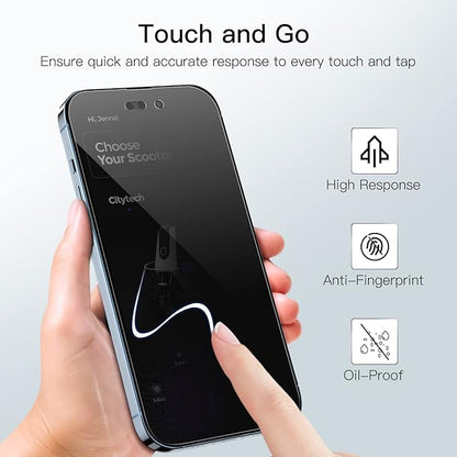 JETech Privacy Full Coverage Screen Protector for iPhone 14 Pro 6.1-Inch, Anti-Spy Tempered Glass Film, Edge to Edge Protection Case-Friendly, 2-Pack