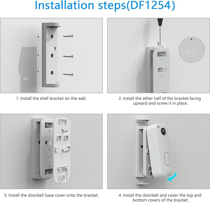 Angle Mount for Blink Video Doorbell (newest model), Doorbell Camera Holder for Blink Doorbell 2nd Gen, Wall Plate Wall Mounting Kit Bracket Corner Mount Accessory Stand for Blink Video Doorbell 2nd