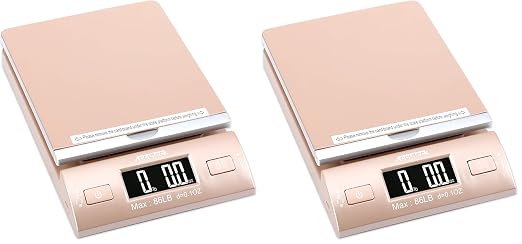 Accuteck Gold 86Lbs Digital Shipping Postal Scale with Batteries and AC Adapter (Pack of 2)