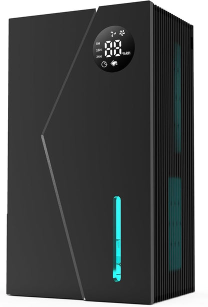 Dehumidifier, Dehumidifiers for Home(1000sq.ft), 98 OZ Water Tank, Dehumidifier Washable Air Filter, Dehumidifiers for Basement Bedroom Bathroom, Auto Shut Off, Timer Setting (black)