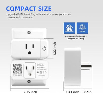 4pcs Mini Smart Plug Bundle with 2pcs Dual Smart Plug