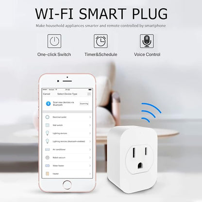 eco4life Smart Plug, WiFi Mini Plug Outlet, Works with Alexa and Google Home, Voice Control, App Remote Control Anywhere, No Hub Needed, UL Certified,White