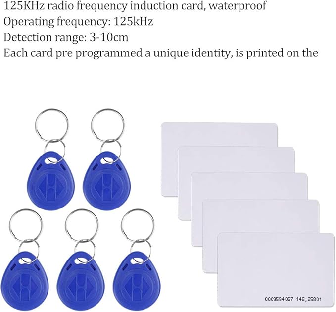 Door Entry System with Waterproof Access Control Keypad Power Supply DC 12V,Door Lock Release Switch,Electric Lock and 125KHZ RFID Key Fobs,180kg Magnetic Lock