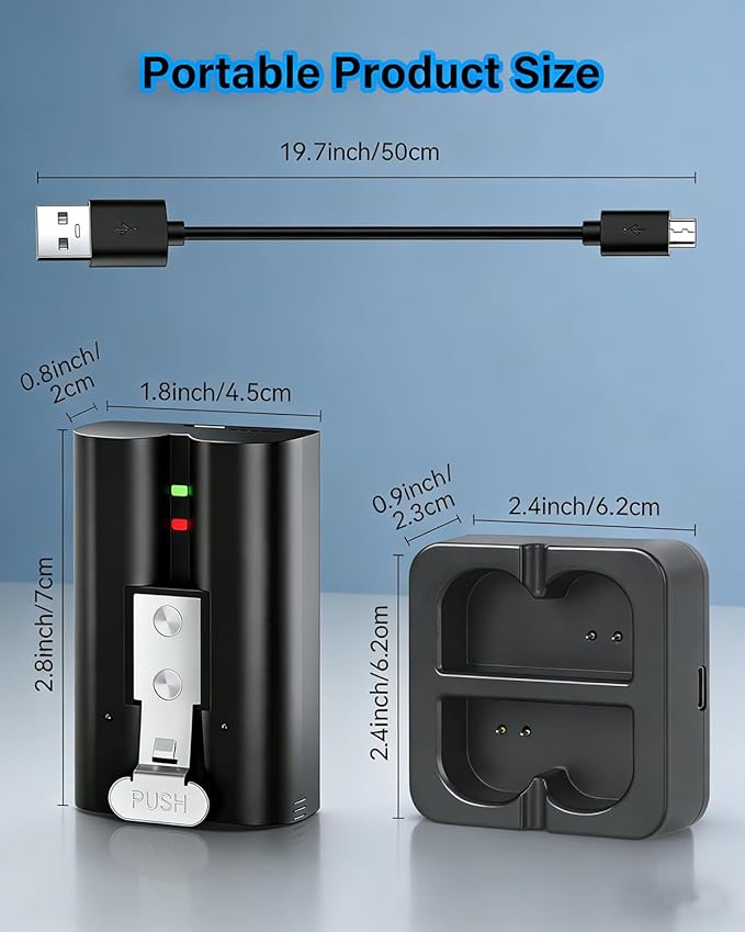 2-Pack 6040mAh Replacement Battery for Ring Video Doorbell 2/3/4/3 Plus, Rechargeable Battery with Dual Charging Station Compatible with Ring Stick Up Cam 2nd/3rd Gen, Spotlight Cam, Peephole Cam