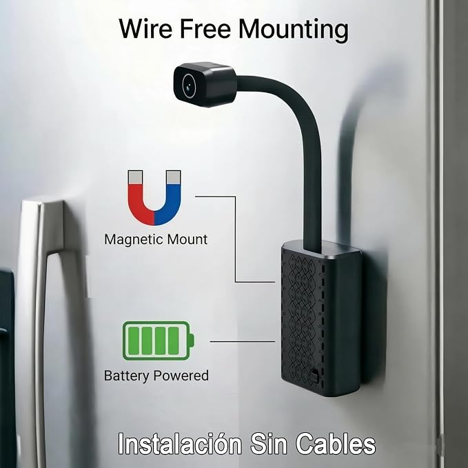 Rettru Indoor Security Camera WiFi with Magnetic Mount and Battery Powered