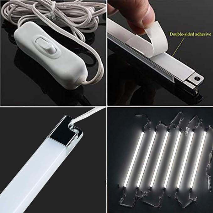 Cefrank Premium Linkable LED Under Cabinet Lights (6x12 Inch), ETL & UL Listed Power Adapter, Ready Rocker Switch, Aluminum Housing, 6000K Cool White Task Lighting for Kitchen, Workshop