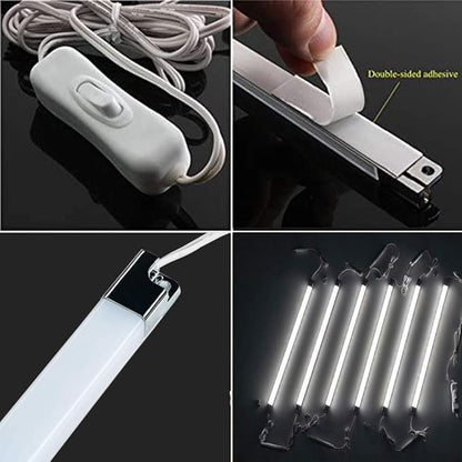 Cefrank Premium Linkable LED Under Cabinet Lights (6x12 Inch), ETL & UL Listed Power Adapter, Ready Rocker Switch, Aluminum Housing, 6000K Cool White Task Lighting for Kitchen, Workshop