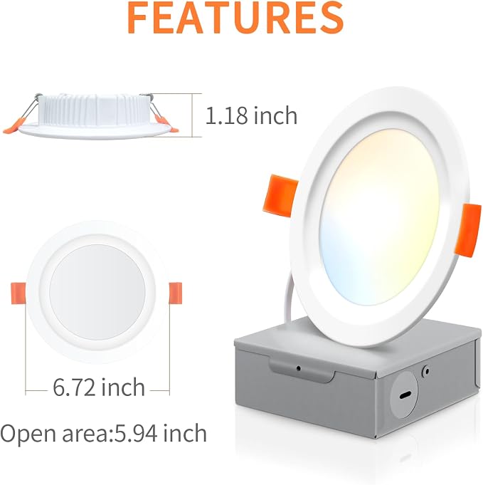 Smart LED Recessed Lighting 6 Inch, IC Rated & ETL Certified Recessed Ceiling Light, RGB & Cool & Warm White Dimmable Color Changing Downlight Work with Alexa/Google, Sync to Music, 1200Lumen,6 Pack | RGBWW Color Changing;Dimmable;Alexa Control,Sync to...