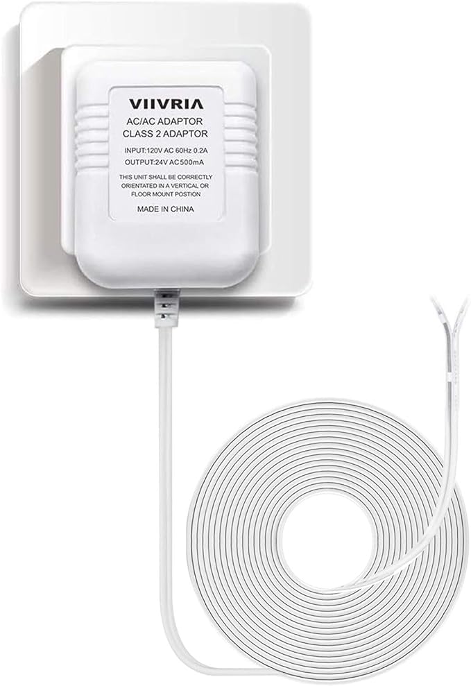 AC 24 Volt Transformer, C Wire Adapter, Compatible with All Versions of Ring Doorbell and Thermostat for Ecobee,Sensi and Honeywell, 315" Long Cable
