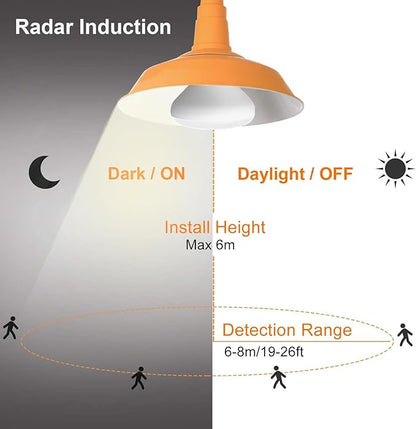 LUXON 9W BR25 Radar Motion Sensor Light Bulbs, Detector Dusk to Dawn 90W Equivalent,Smart Led Lamp Lighting,Indoor Outdoor Auto On/Off E26 Base Soft White 2700K