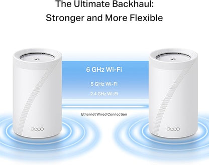 TP-Link Deco 7 Pro BE14000 Tri-Band Wi-Fi 7 Whole Home Mesh System | 8-Stream 14 Gbps | 10G WAN/LAN Port | Up to 8100 Sq.ft, 200 Devices Capacity | 320 MHz, HomeShield, AI-Roaming | BE67 1-Pack Router