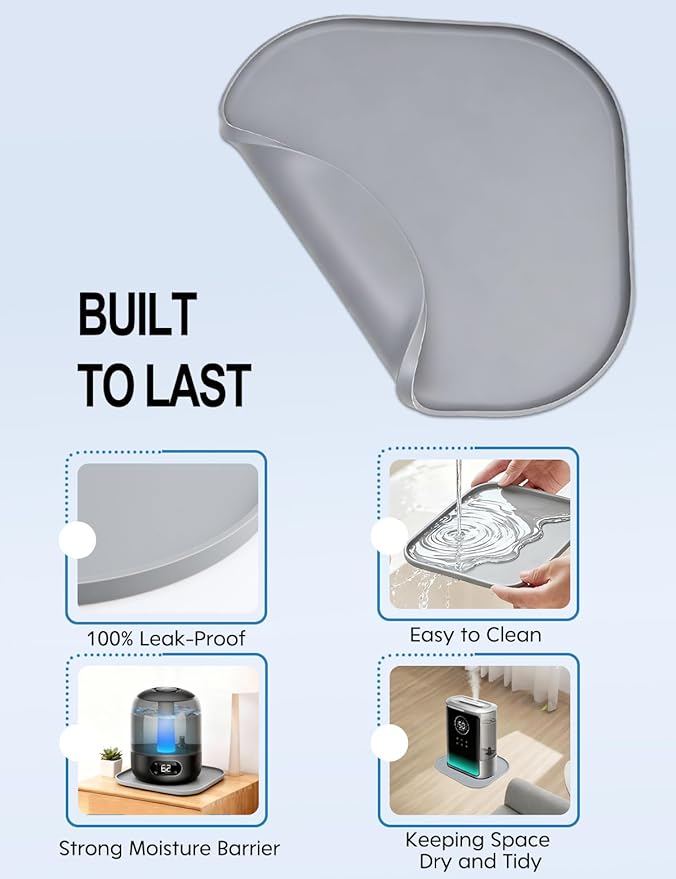 Silicone Humidifiers Tray for LEVOIT, Dreo, Homvana, ASAKUKI Humidifiers - Leak-Proof & Moisture-Proof Design, Floor Drying Function to Protect Floor Surface