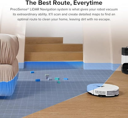 roborock S8+ Robot Vacuum, Sonic Mop with Self-Empty Dock, Stores up to 60-Days of Dust, Auto Lifting Mop, Ultrasonic Carpet Detection, 6000Pa Suction, White (Renewed)