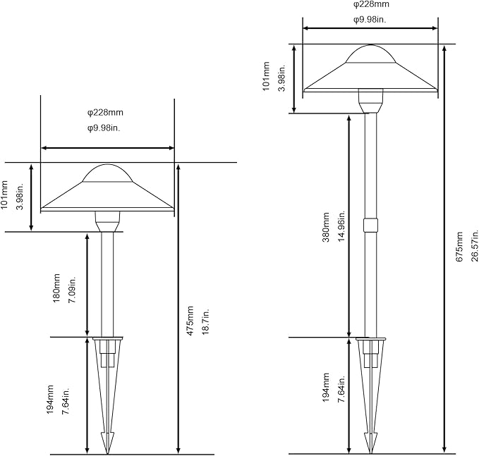 Lumina Lighting® Low Voltage Landscape Lighting Cast-Aluminum Path and Area Light Warm White 3W G4 LED Bulb and ABS Ground Stake Included for Yard Walkway Lawn PAL0108-BKLED8 (Black,8-Pack)