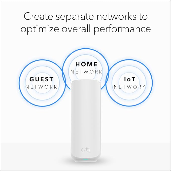NETGEAR Orbi 370 Series Dual-Band WiFi 7 Mesh System for Home (RBE372) – Wireless Router (no Modem) + 1 Extender, Security Features, Covers 4,000 sq.ft., 70 Devices, Universally Compatible with ISPs