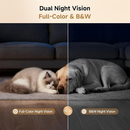 Pmate AI Pet Camera Robot Companion for Dogs & Cats Robot Camera with Visual Recognition Remote Video Interaction Auto Feeding & Play Red Light Teaser Night Vision Auto Charging Pink