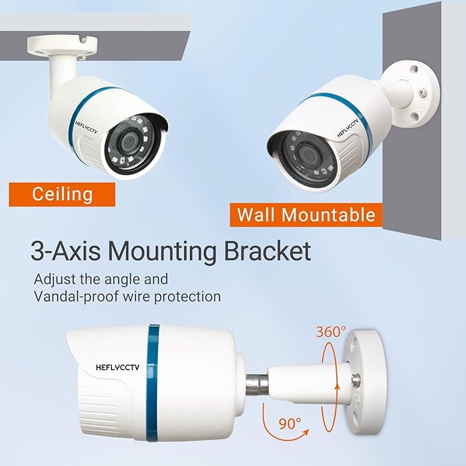5MP Security Bullet Analog Camera 4 in 1 Hybrid ahd tvi cvi cvbs Surveillance Bullet Wired BNC Cameras 2.8mm Lens IP67 Waterproof Aluminum Housing Outdoor Indoor CCTV Night Vision Camera