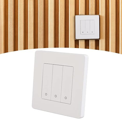Jeanoko 3 Gang Smart Control Panel Compact Design Intelligent Switch for Home Automation System PVC Material (White)