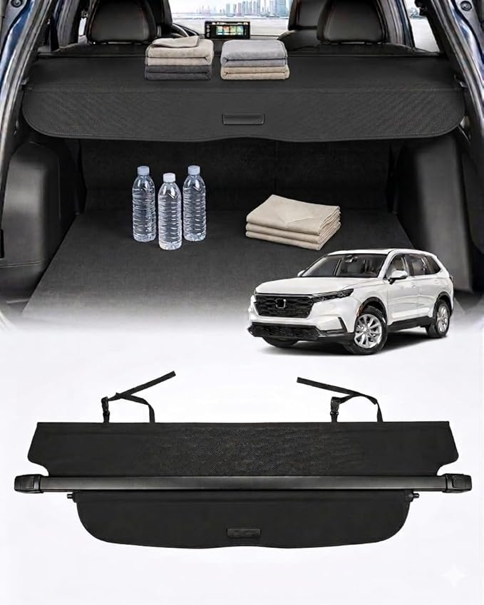 Powerty Cargo Cover for 2023-2025 2026 Honda CRV Retractable Trunk Cover Trunk Shielding Shade for CRV Accessories Cargo Luggage Cover No Gap (NOT for Sport Touring Hybrid)