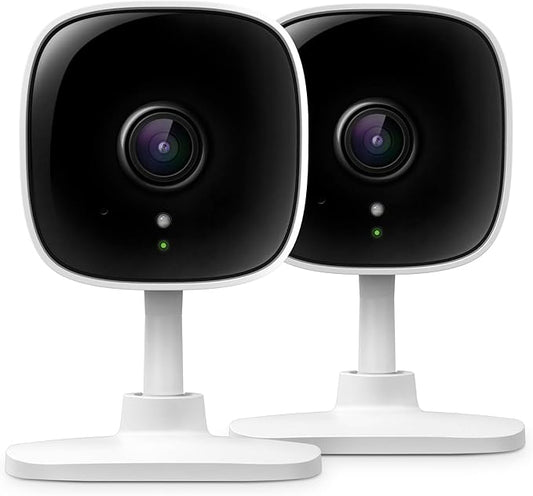 Tapo 2K Indoor Wired Security Camera - Works as a Baby Monitor & Pet Camera, Person/Motion/Baby Cry Detection, 2-Way Audio, Siren, Subscription-Free Local Storage or Optional Cloud, C110P2 (2-Pack)