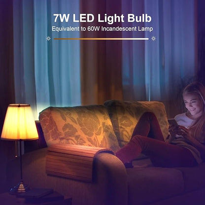 Boxlood Smart Light Bulb Works with Alexa Echo Google Home Siri, RGB Color Changing WiFi Light Bulbs, No Hub Required, Warm White to Cool White, Dimming & Timing, APP & Voice Control,7W A19 E26 6Pack