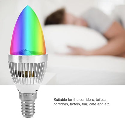 Garosa RGB Color Changing LED Light Bulb E14 E12 3W with Remote Dimmable Multicolor for Home Party Bedroom Decor Lighting