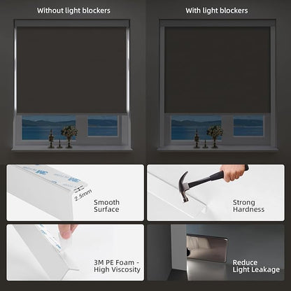 ZSTARR Motorized Smart Blind for Window with Remote Control, Automatic Blackout Roller Shade Customizable Size,with Valance Child Safety Rechargeable Battery Blinds (Copper Color)