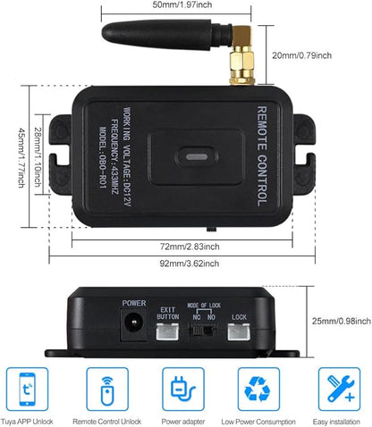 YiToo Wireless Tuya Smart WiFi Access Control System Kit Gate Opener Remote Control Unlock Smartphone APP Control Without Electric Door Locks