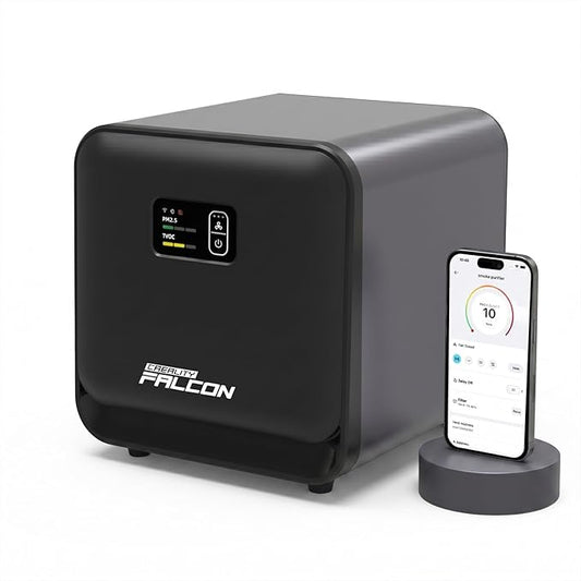 Creality Falcon AP1 Mini Air Purifier for A1 series Laser Engraver, 174m³/h High Airflow, HEPA & Activated Carbon Filter, 99.9% Smoke & Odor Removal, Quiet 56dB, Compact Desktop Fume Extractor