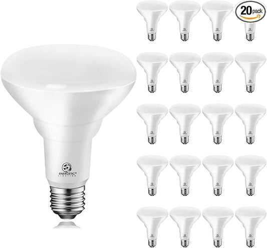 Energetic BR30 LED Recessed Light Bulb, 11W=75W, 5000K Daylight, 900LM, Dimmable Ceiling Flood Light Bulb for Cans, CRI80+, 20Pack