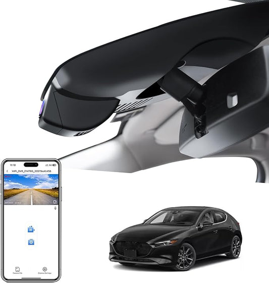 Mangoal 4K Dash Cam Custom fit for Mazda 3 2019 2020 2021 2022 2023(Model A), UHD 2160P Video, Free App & WiFi, GPS, 64GB Card