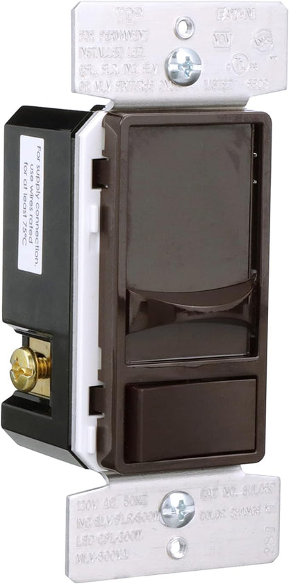 Eaton Universal Slide Dimmer 120V, Black/Brown/Gray