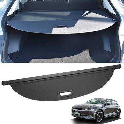 Compatible with 2026-2022 Hyundai IONIQ 5 Rear Cargo Security Shade Cover Black Privacy Screen Retractable Rear Storage Waterproof Cargo Cover Luggage Security Shield Shade
