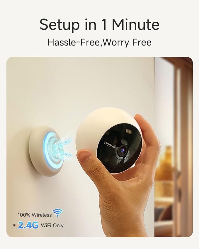 Noorio Magnetic Wireless Security Camera Outdoor, Built-in 32GB Storage