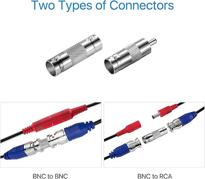 ZOSI 2 Pack 100ft(30M) All-in-One Video Power Cables,BNC Extension Security Camera Cable for CCTV Surveillance Camera DVR System With 2 x BNC&RCA Connector