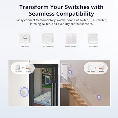 SONOFF MINIR4 10A Smart WiFi Extreme Wireless Light Switch,Universal DIY Module for Smart Home Automation Solution, Compatible with Alexa & Google Home, No Hub Required,4 Pack