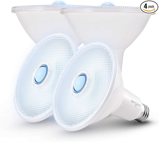 Sengled Motion Sensor Flood Lights Outdoor Dusk to Dawn Security Light Bulbs, E26 Base PAR38 Motion Activated 5000K Daylight, 1500LM, Waterproof LED Light Bulbs for indoor-outdoor, 4 Pack 4rd Gen
