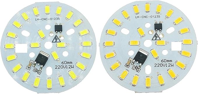 10-20pcs AC220V SMD5730 LED 3W 5W 7W 10W 12W 15W 18W 24W Aluminum Lamp Panel With Smart IC Driver For Indoor Light Source DIY(Warm White-3000K,12W-60MM_20 PIECES)