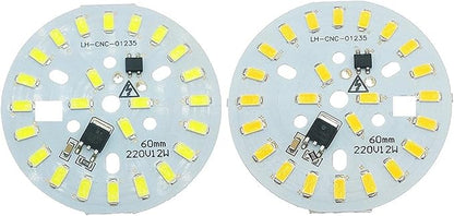 10-20pcs AC220V SMD5730 LED 3W 5W 7W 10W 12W 15W 18W 24W Aluminum Lamp Panel With Smart IC Driver For Indoor Light Source DIY(Warm White-3000K,12W-60MM_20 PIECES)