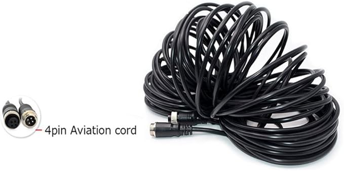 4 Pin Vehicle Backup Camera 12V/24V,18 LED IR Night Vision CCD Car Rear View Parking Reverse Camera + 4Pin Connector 20m/65ft Extension Cable for Bus Truck Camper Lorry Heavy Duty