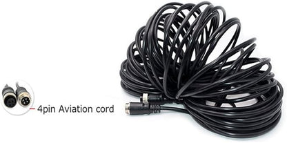 4 Pin Vehicle Backup Camera 12V/24V,18 LED IR Night Vision CCD Car Rear View Parking Reverse Camera + 4Pin Connector 20m/65ft Extension Cable for Bus Truck Camper Lorry Heavy Duty