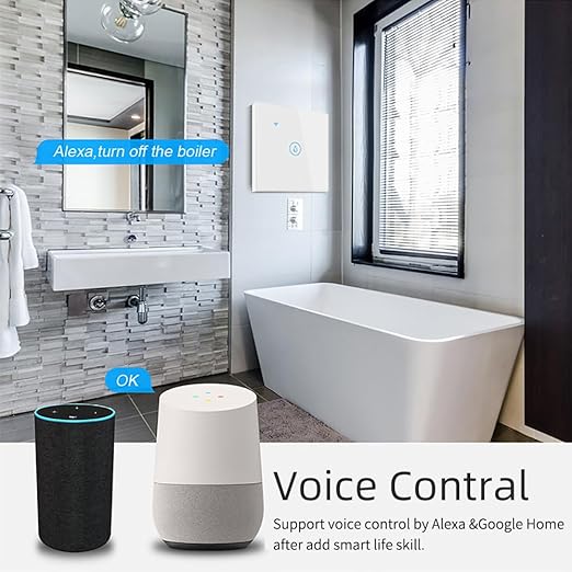 Smart WiFi Water Heater Switch, 40A, Voice Control with Alexa & Google Home, Timer Function, Tuya App Compatible