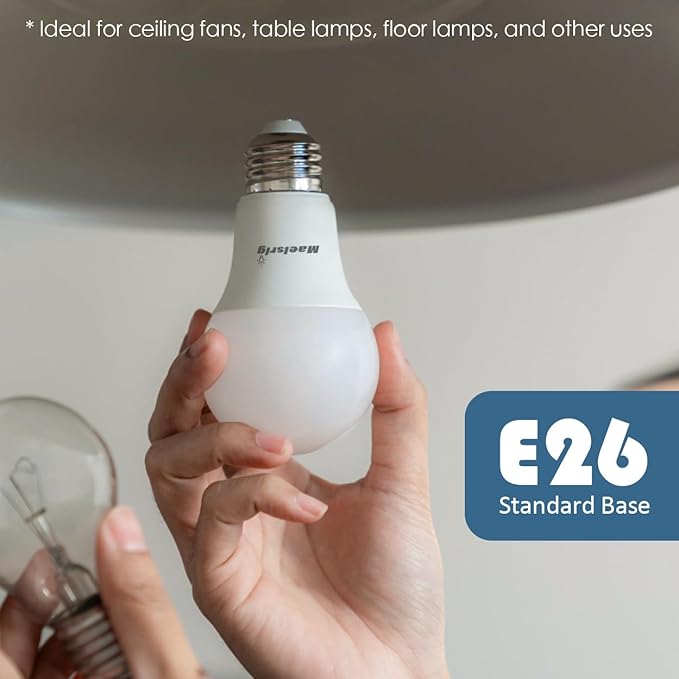 Maelsrlg 100 Watt Light Bulb Equivalent A19 LED - 90 CRI, 13W 1500LM, Warm White 3000K, E26 Base, Non-Dimmable, 120V, Energy Efficient LED Bulbs for Home, 6-Pack