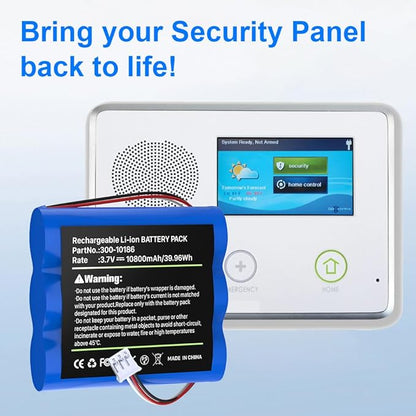 10800mAh Battery Replacement for ADT Command Smart Security Panel ADT5AIO-1 ADT5AIO-2 ADT5AIO-3 ADT7AIO-1, 300-10186 battery for ADT 2X16 AIO Home Security System Keypad ADT2X16AIO-1 ADT2X16AIO-2