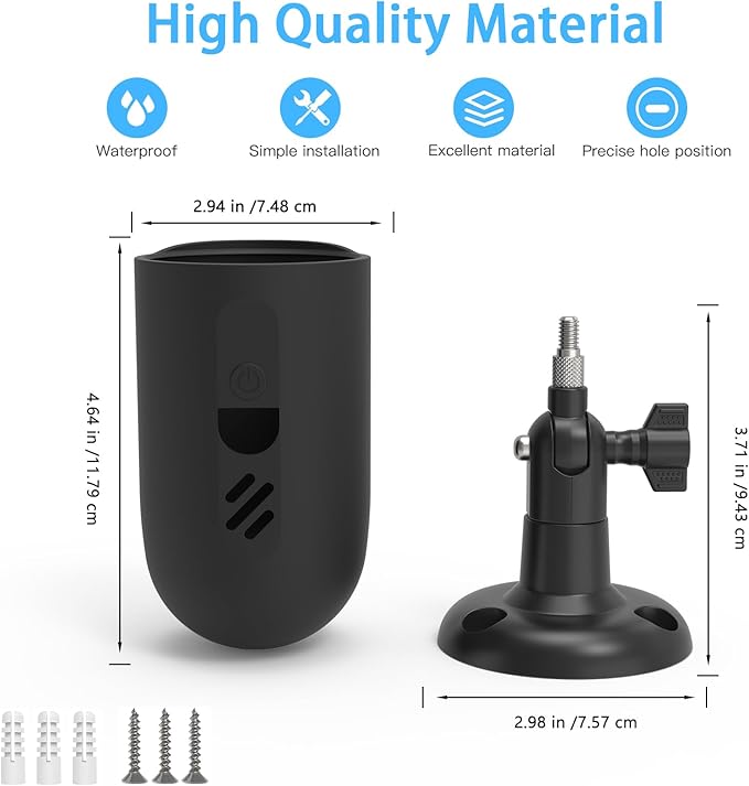Adjustable Mount and Silicone Skin Cover for TP-Link Tapo MagCam 2024 PCMag(Tapo C425) and Tapo SolarCam 2K Security Cameras (Black)